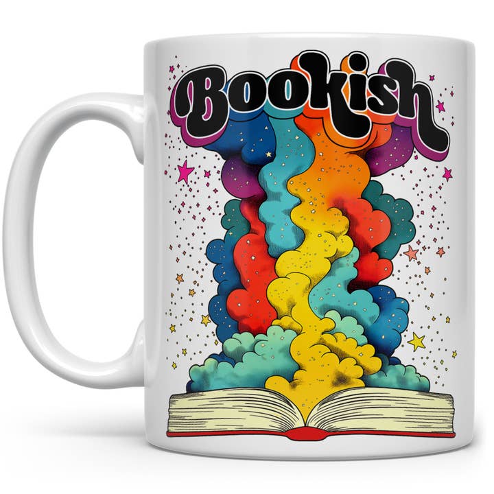 Bookish Ceramic Mug, Book Cup, Retro Book Reading Lover Gift for wholesale by Loftipop