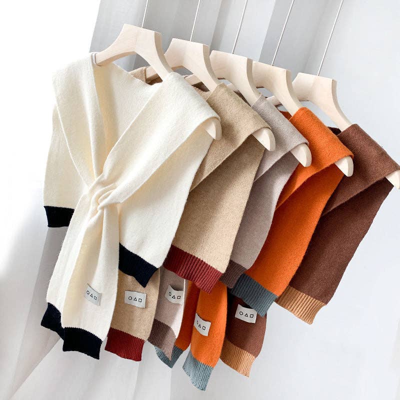 VividLux - Wholesale Wrap - Women's - Cozy Colorblock Knit Shawl26