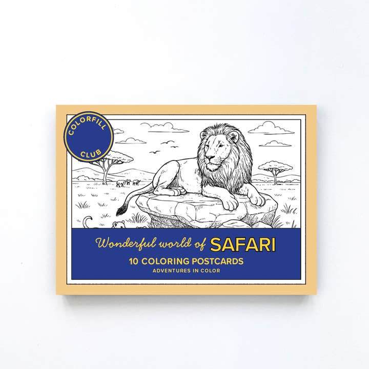 Colorfill Club - Wholesale Display book - Safari Colouring Postcard Set of 10 – African Animals3