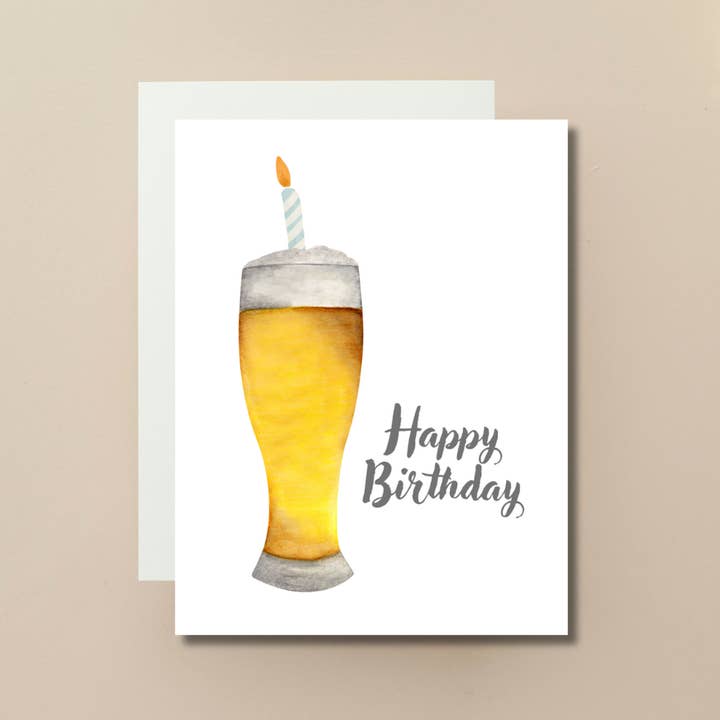 Pretty Pages - Wholesale Birthday Card - Birthday Beer Card | Cocktail Birthday | Blank Card