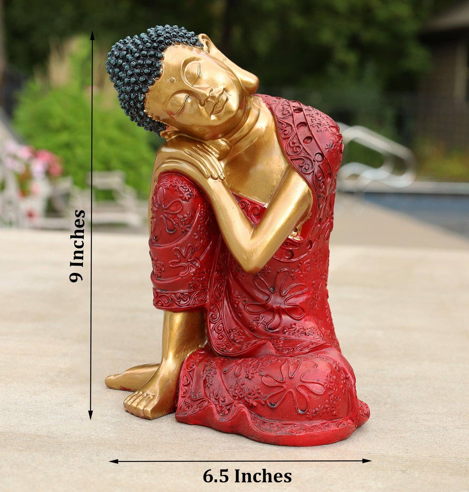 Lungta Imports - Wholesale Sculpture - Napping Buddha Statue Asian Art Decor Cold Cast1