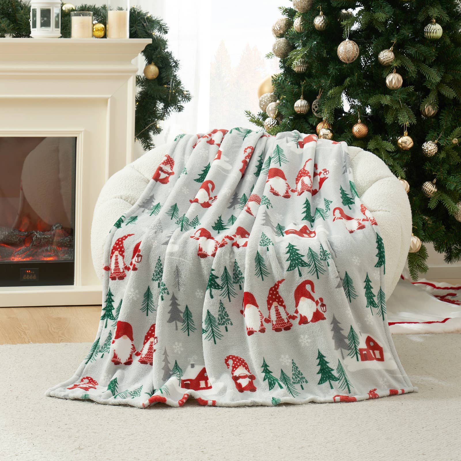 DreamValley - Wholesale Throw Blanket - CB Gnome Christmas Throw Blanket, 50*60"12