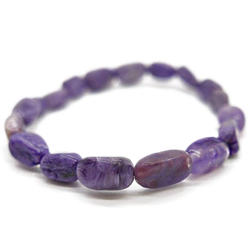 La Boîte à Cailloux - Vente Bracelet de perles - Bracelet charoite Russie A (pierres roulées)0