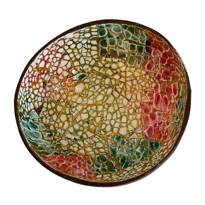 VIE - Wholesale Decorative Plate/Dish/Bowl - Hand-Painted Coconut Bowls, Lacquered, Set of 228