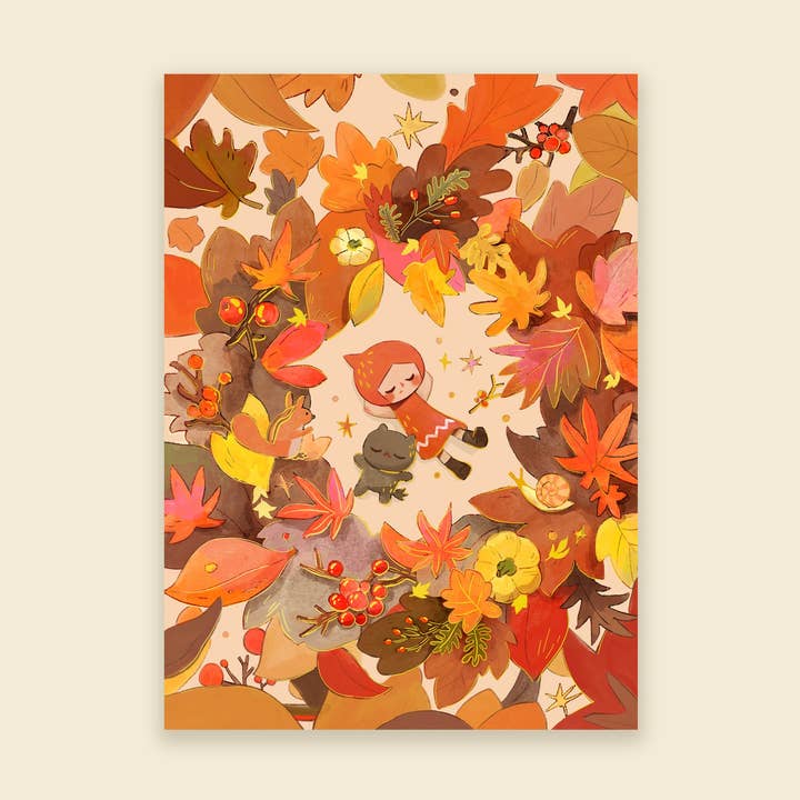 4x6" Autumn Harmony - Shimmer Mini Print for wholesale by MoonQi.Art LLC