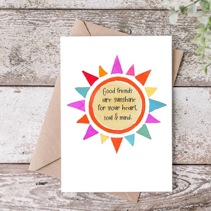 Friends are Sunshine for the Soul Birthday Card for wholesale by Card & Story
