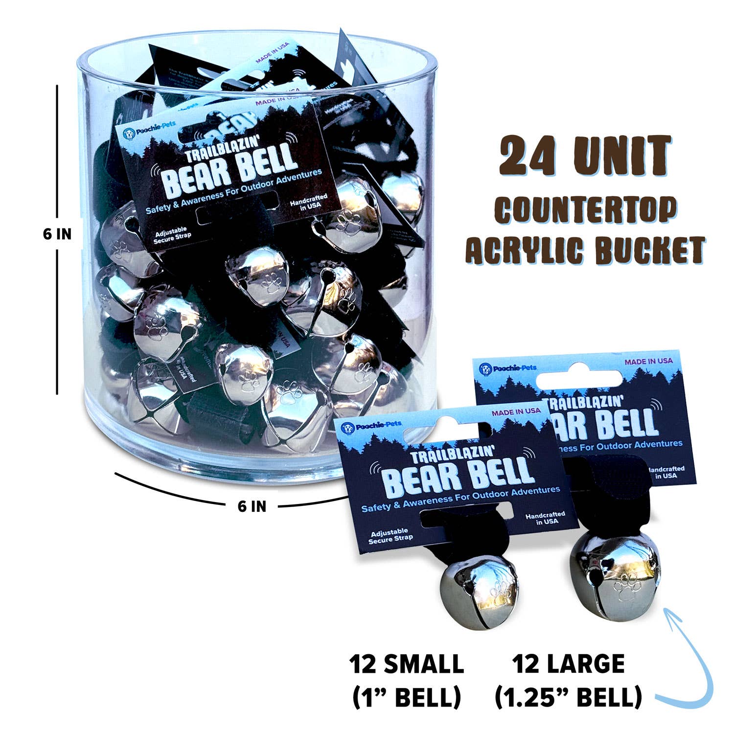 Poochie-Pets - Vente Breloque de collier – chat et chien - Cloches de collier Trailblazin' pour la sécurité des animaux de compagnie et de leurs propriétaires en extérieur1