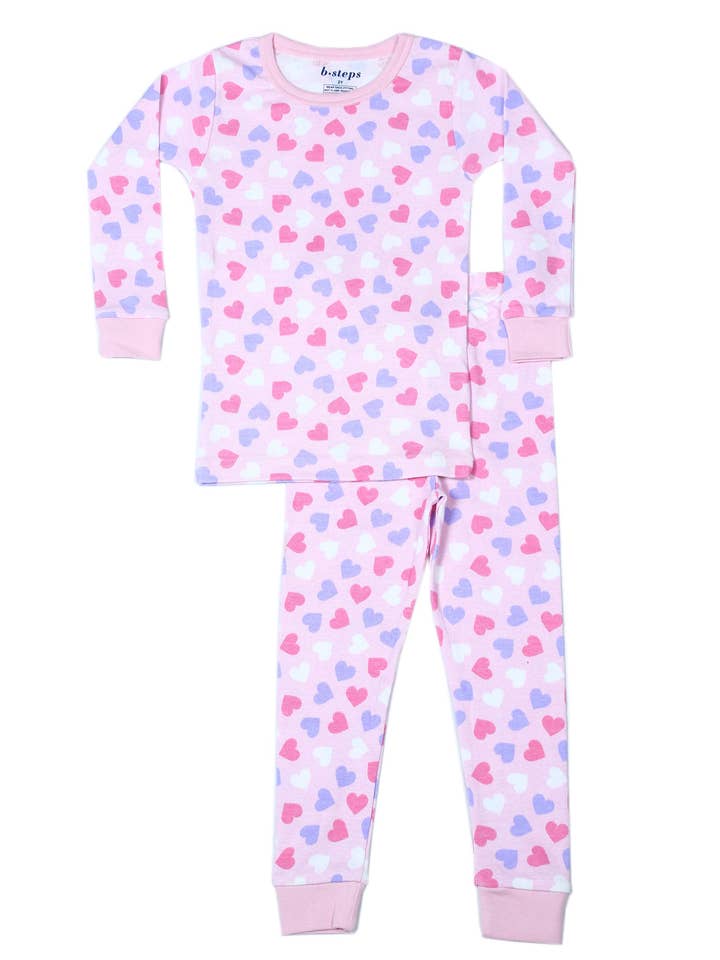 🤍Baby Steps and Mish Kids - Wholesale Sleepwear Set - Kids - P2430 Tossed Heart Pajamas0