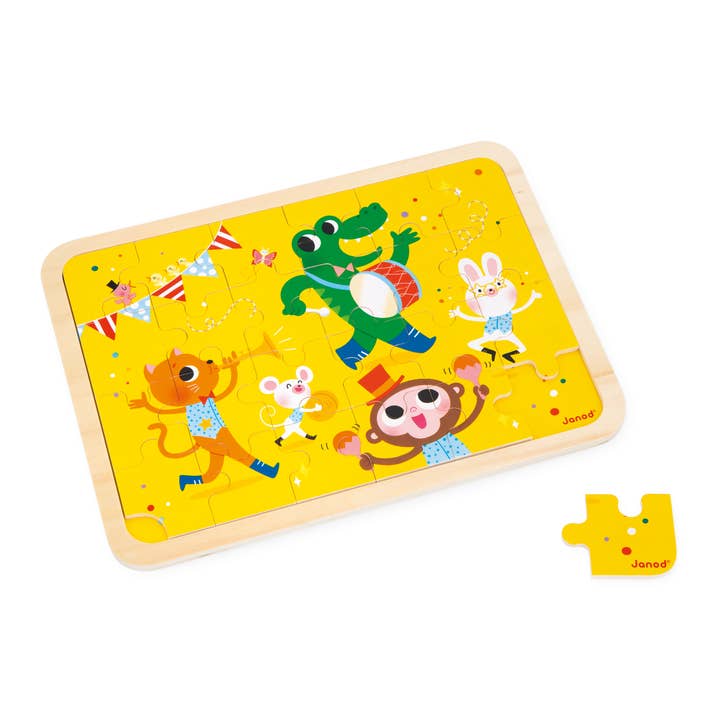 Wooden Party Time Spot-the-Difference Puzzle for wholesale by Janod