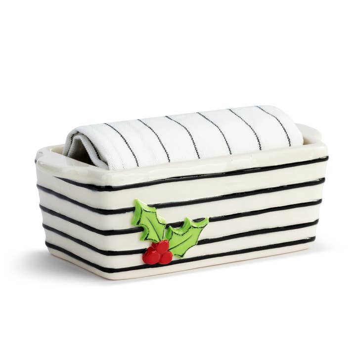 DEMDACO - Wholesale Towel Set - Mini Loaf Pan with Towel Set - Holly Berry