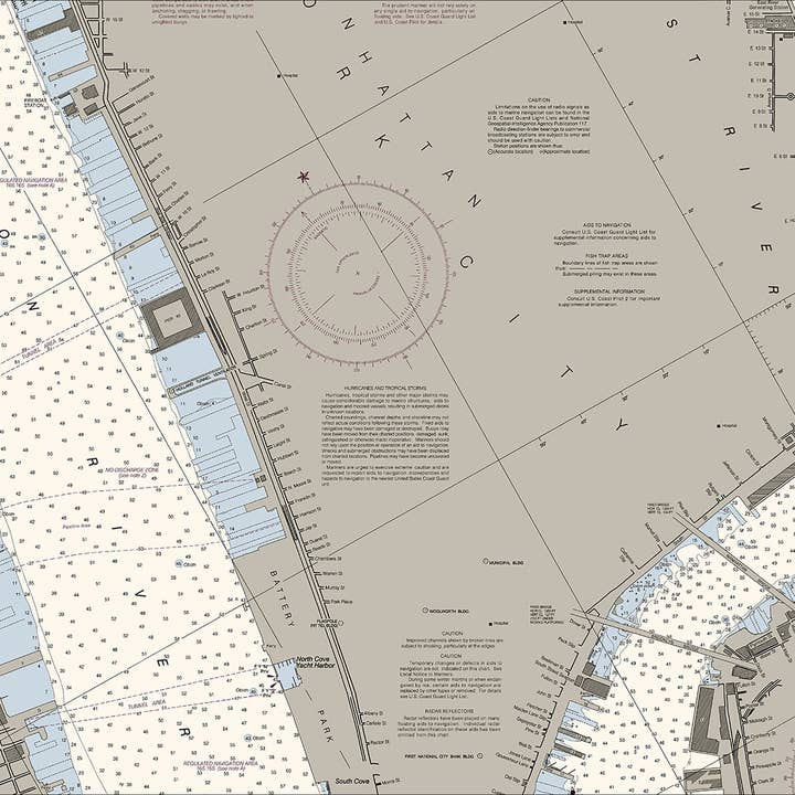 Seekarte New York — Hudson und East Rivers für den Großhandel von The Nautical Chart Co.