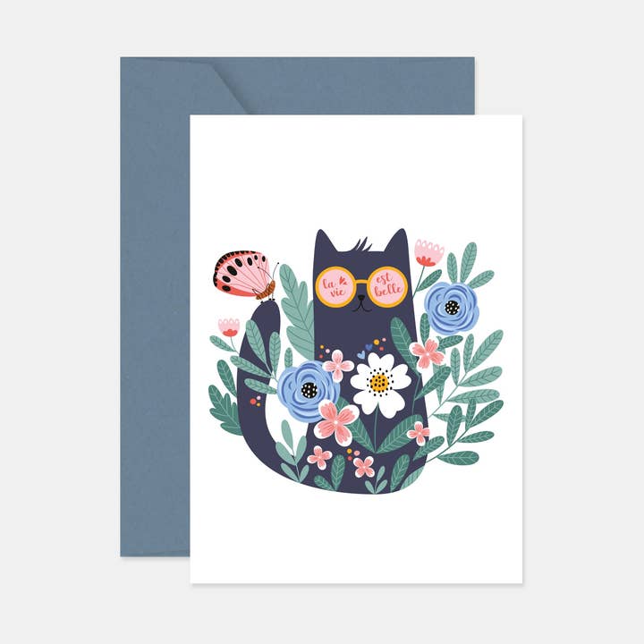 Card to say a word - La Vie est Belle for wholesale by L'ART DU PAPIER