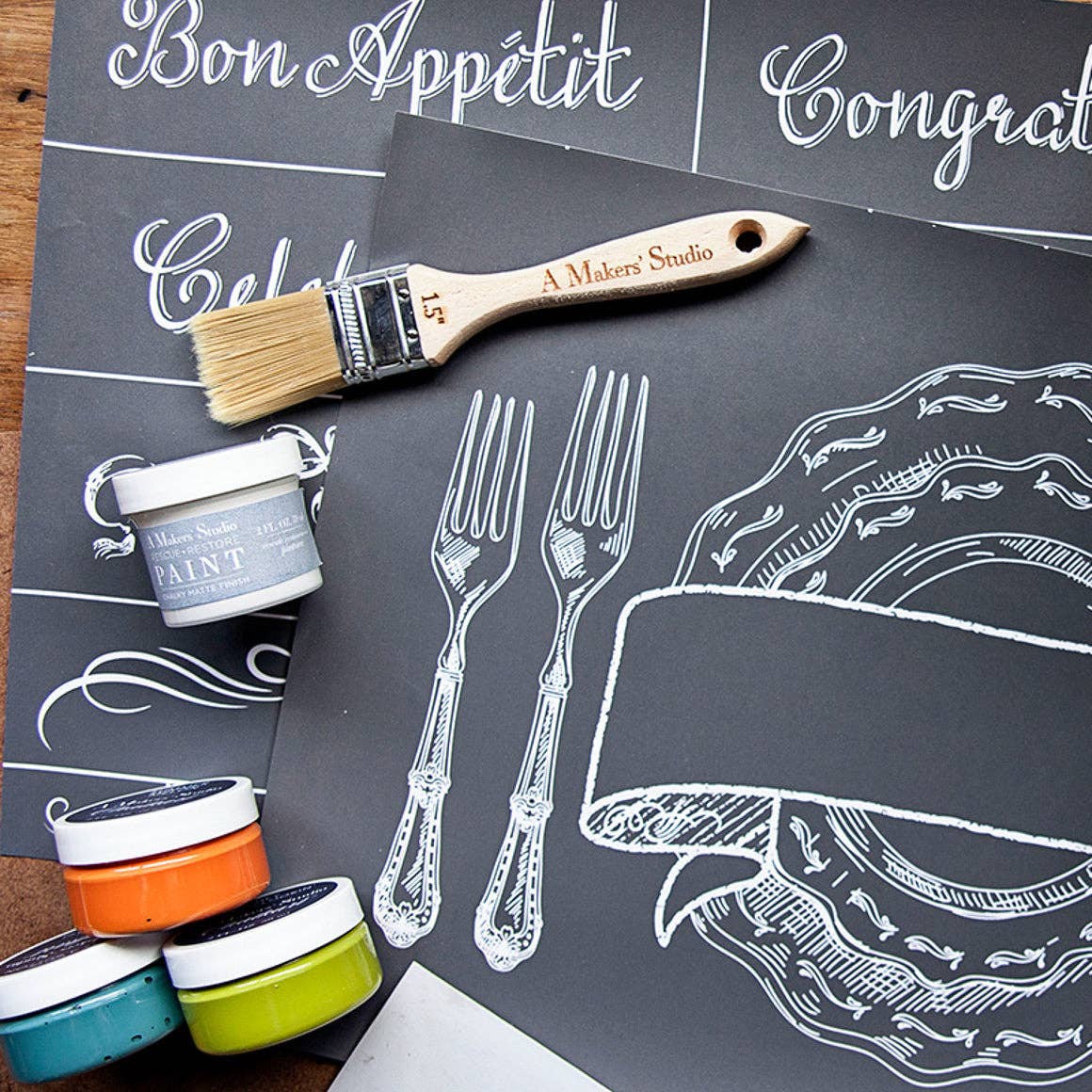 Amy Howard at Home - Wholesale Verf/waxkwast - 1.5" platte verfspaanborstel5