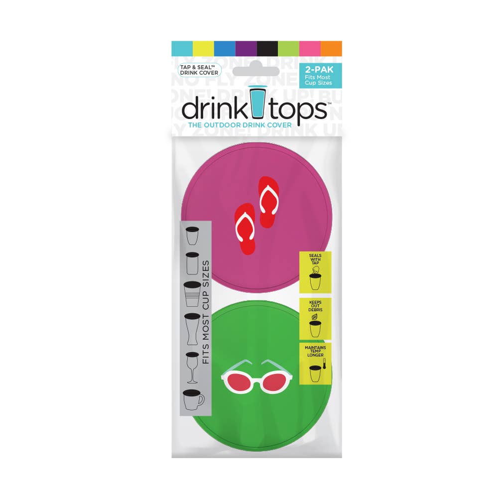 Drink Tops™ - Wholesale Drink Lids - TAP & SEAL Drink Covers - Hanger 2/PK3