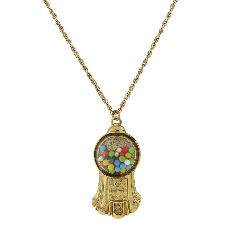 1928 Jewelry - Wholesale Pendant/Charm Necklace - 1928 Jewelry Multi-Color Gumball Machine Pendant Necklace 30