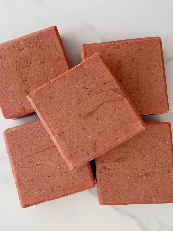 Artisan Luxury Soap Bar - Strawberry Jam | Exfoliating Soap Bar | Cold Process Soap | Organic Coconut Milk | Gift for her | Handmade Soap for wholesale by Daisy Mountain Company