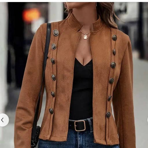 Women's Suede Double-Breasted Vintage Coat with Buttons and other Purchase Wholesale suede tassen. Free Returns & Net 60 Terms on Faire trending on Faire.