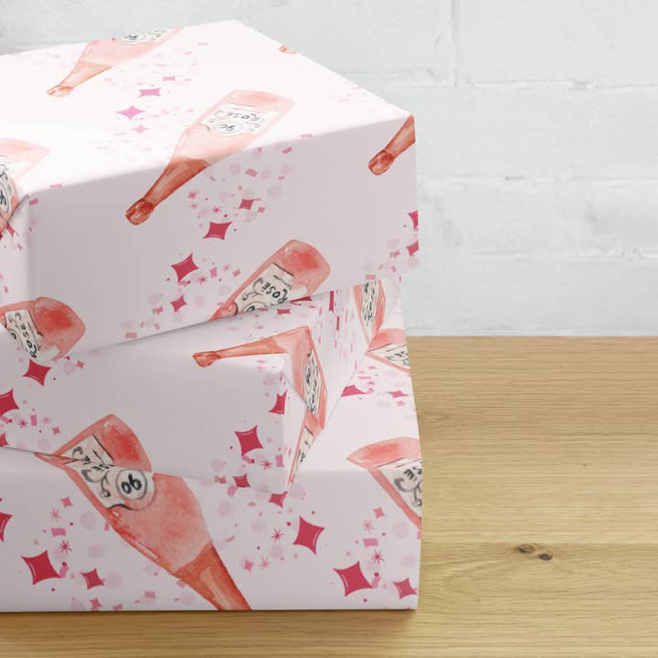 Rose Bottle Wrapping Paper for wholesale by Wishbrush
