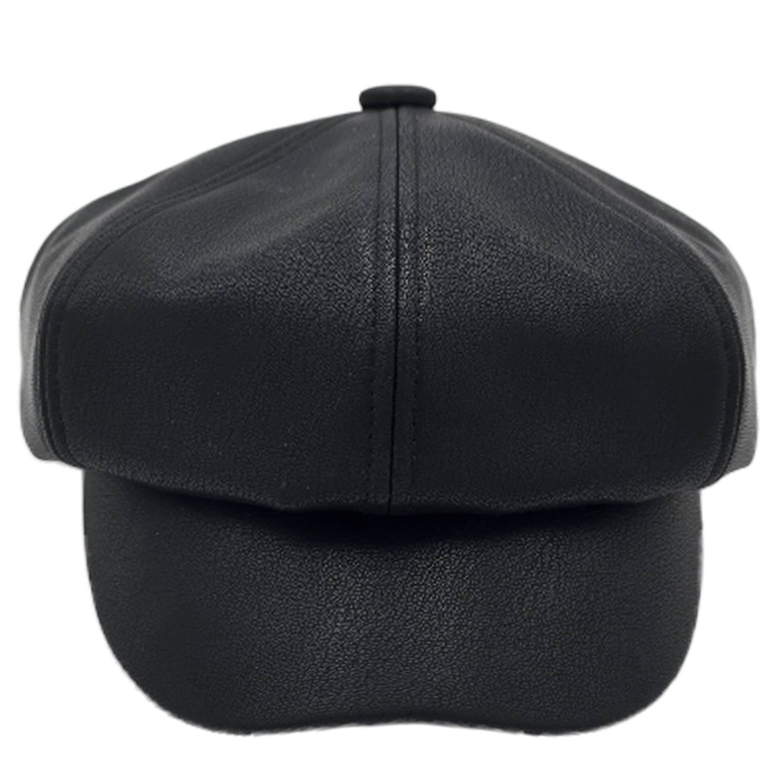 Hana - Wholesale Newsboy/Schoolboy Hat - Women's - C.C Solid Faux Leather Newsboy Cap0