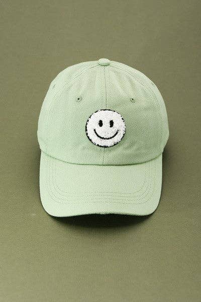 JOSSLYN by wall to wall - Wholesale Baseball Cap - Women's - WASHED SHERPA HAPPY FACE BASEBALL CAP 40HW70314