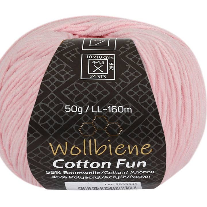 Wollbiene - Venta al por mayor Hilos - Lana Cotton Fun para todas las estaciones, mezcla de algodón y lana para tejer, 50 g