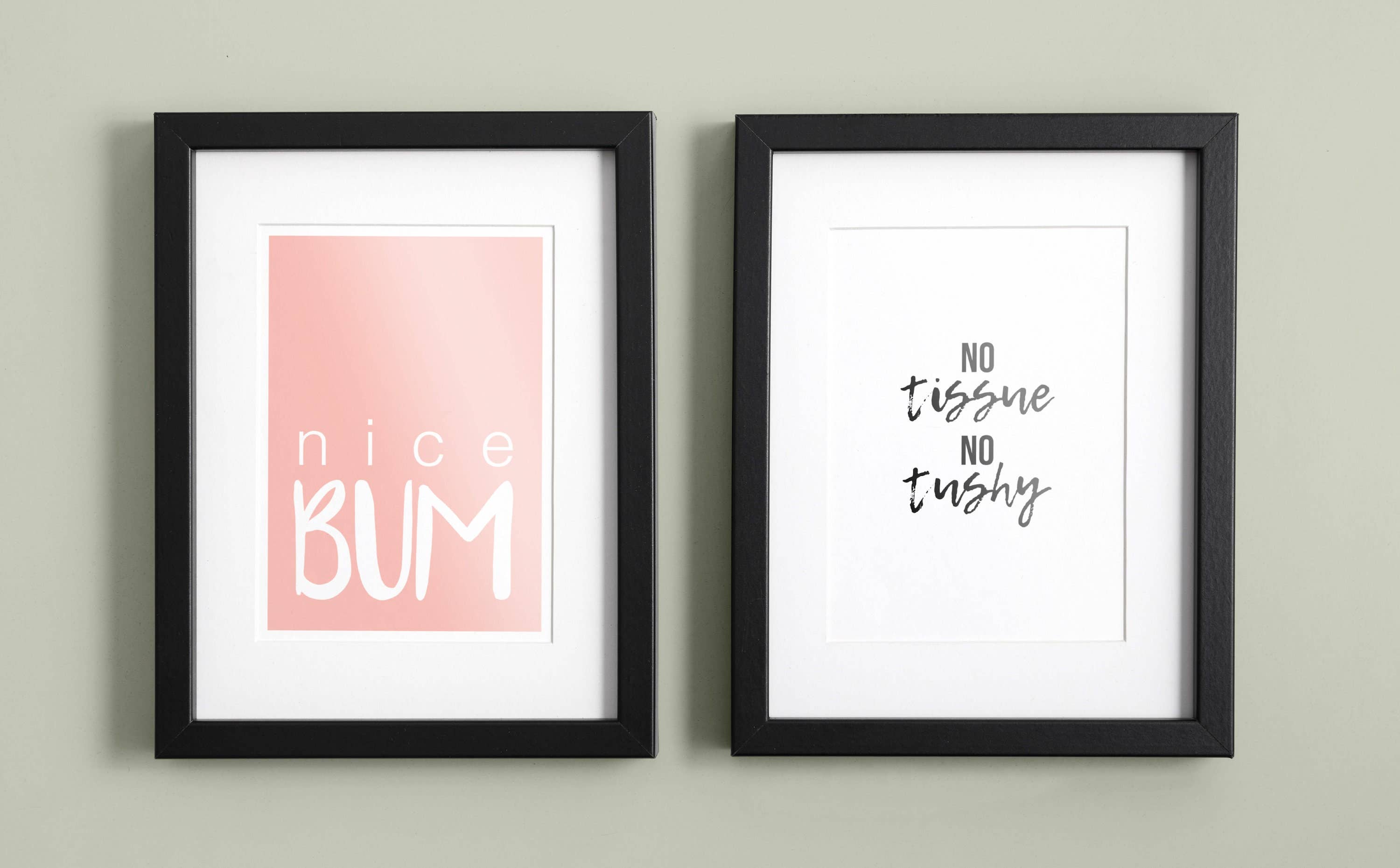 The Smudge Box – wholesale Badrumsskylt – Nice bum badrum Väggkonst, WC Print, Fräskig Heminredning1