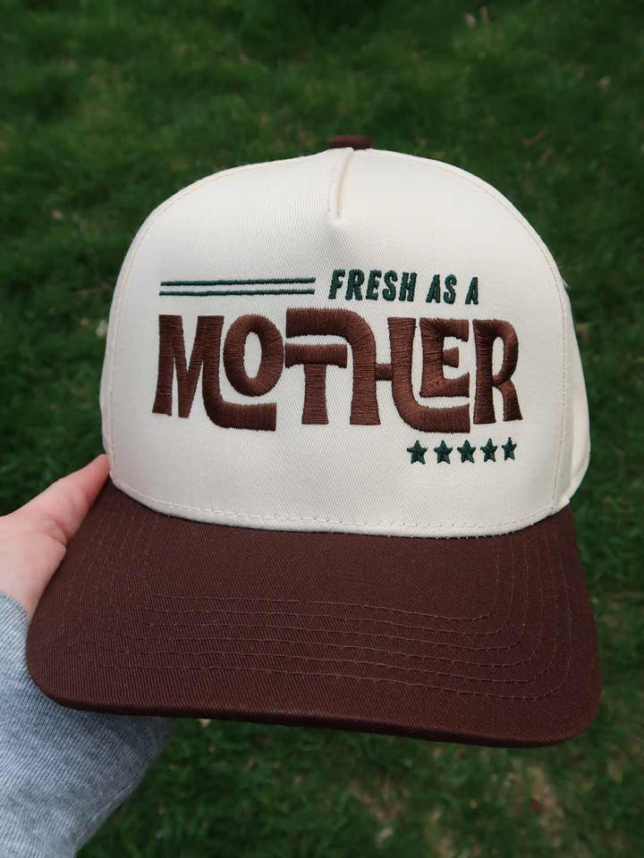 Fresh As A Mother Brown+Green Snapback Hat - Retro Trendy for wholesale by Sundrop