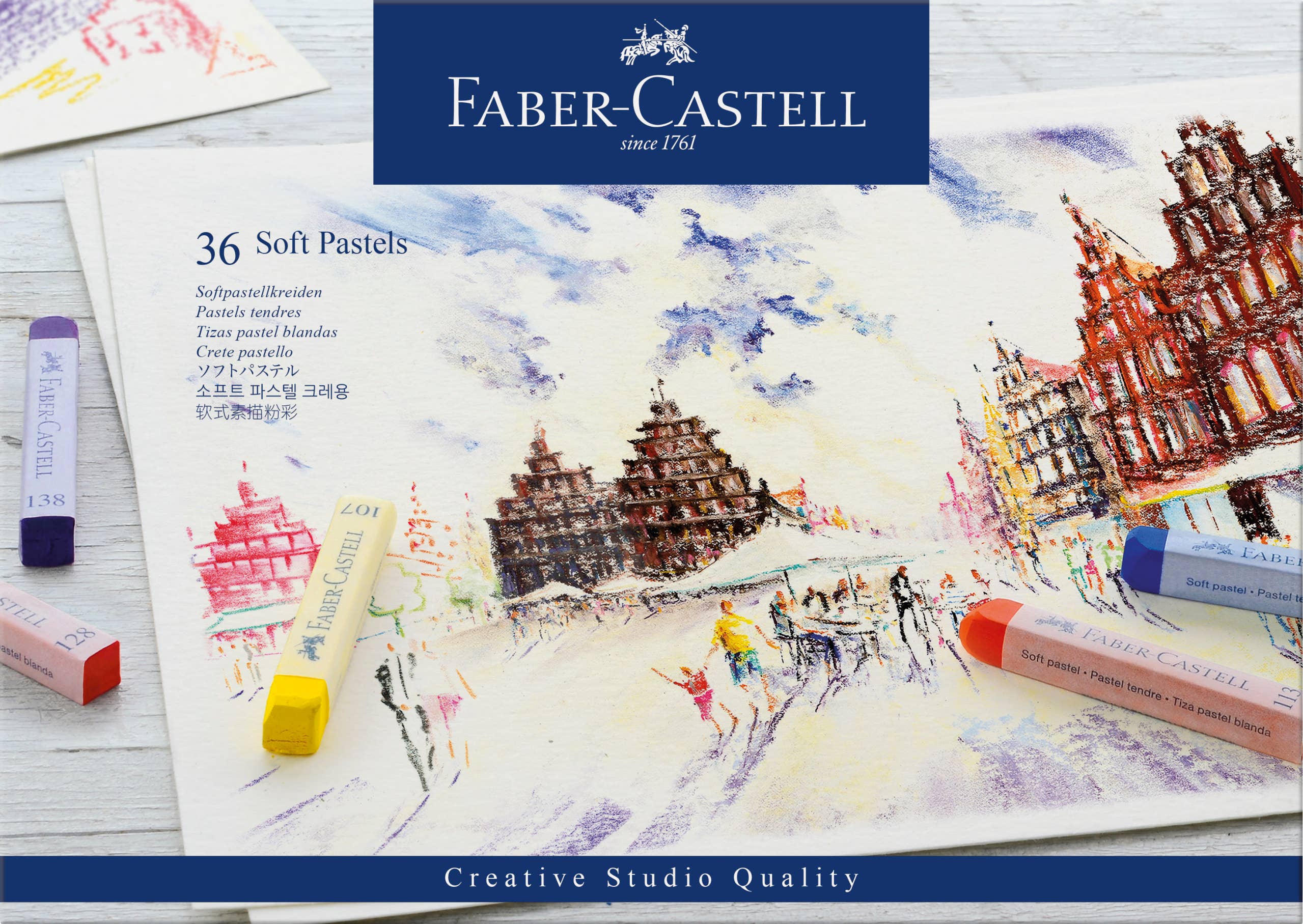 Faber-Castell / Creativity for Kids - Vente Pastel - Bâtonnets Soft Pastel sur toute la longueur, boîte de 36