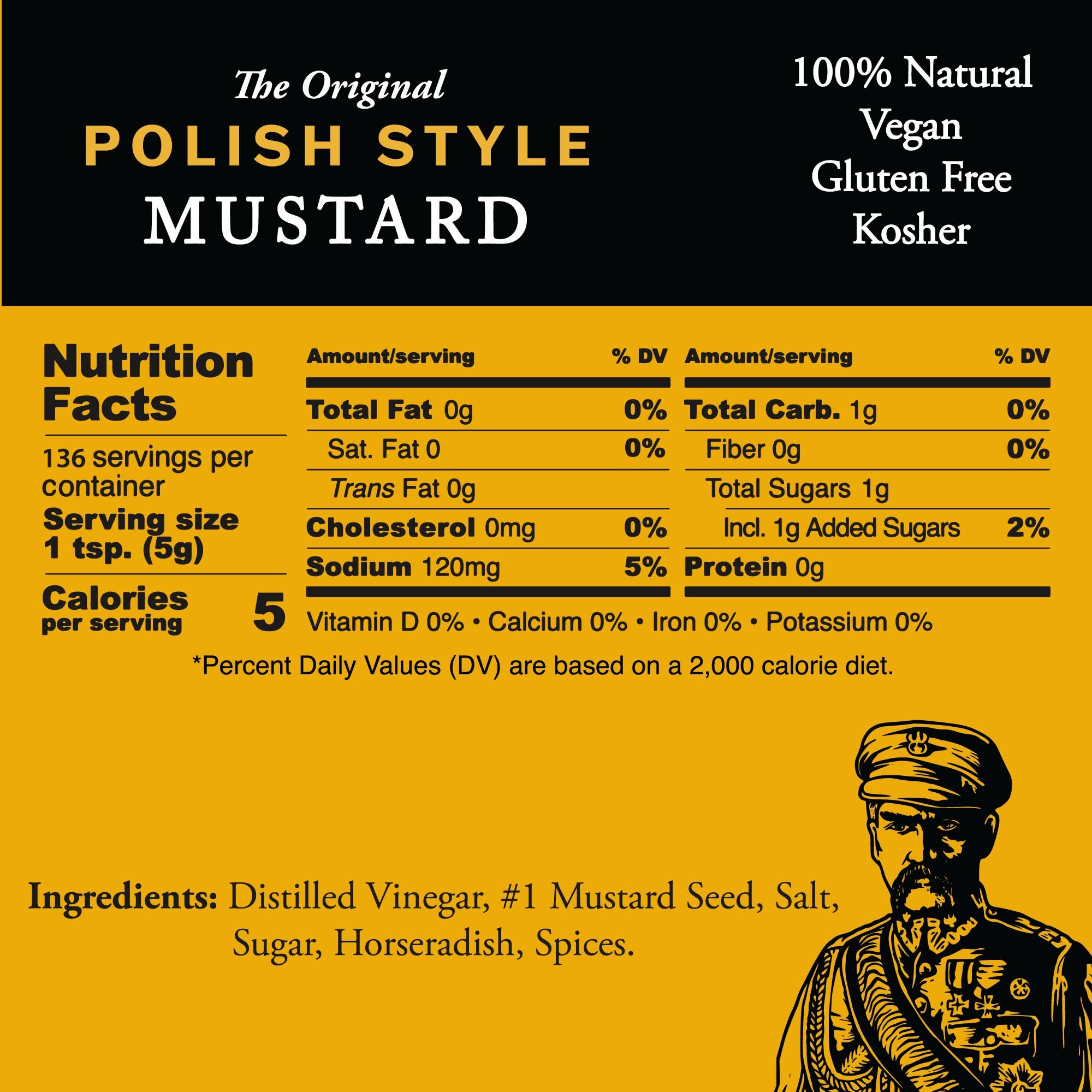 Pilsudski Mustard Co - Vente Moutarde - Moutarde à la Polonaise avec Raifort 12/24 oz pot1