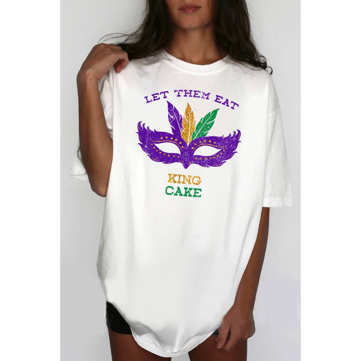 HRTandLUV – Engroshandel Grafisk t-shirt - Dame – LAD DEM SPISE GLIMMER OVERSIZED MINERAL GRAPHIC TEE0