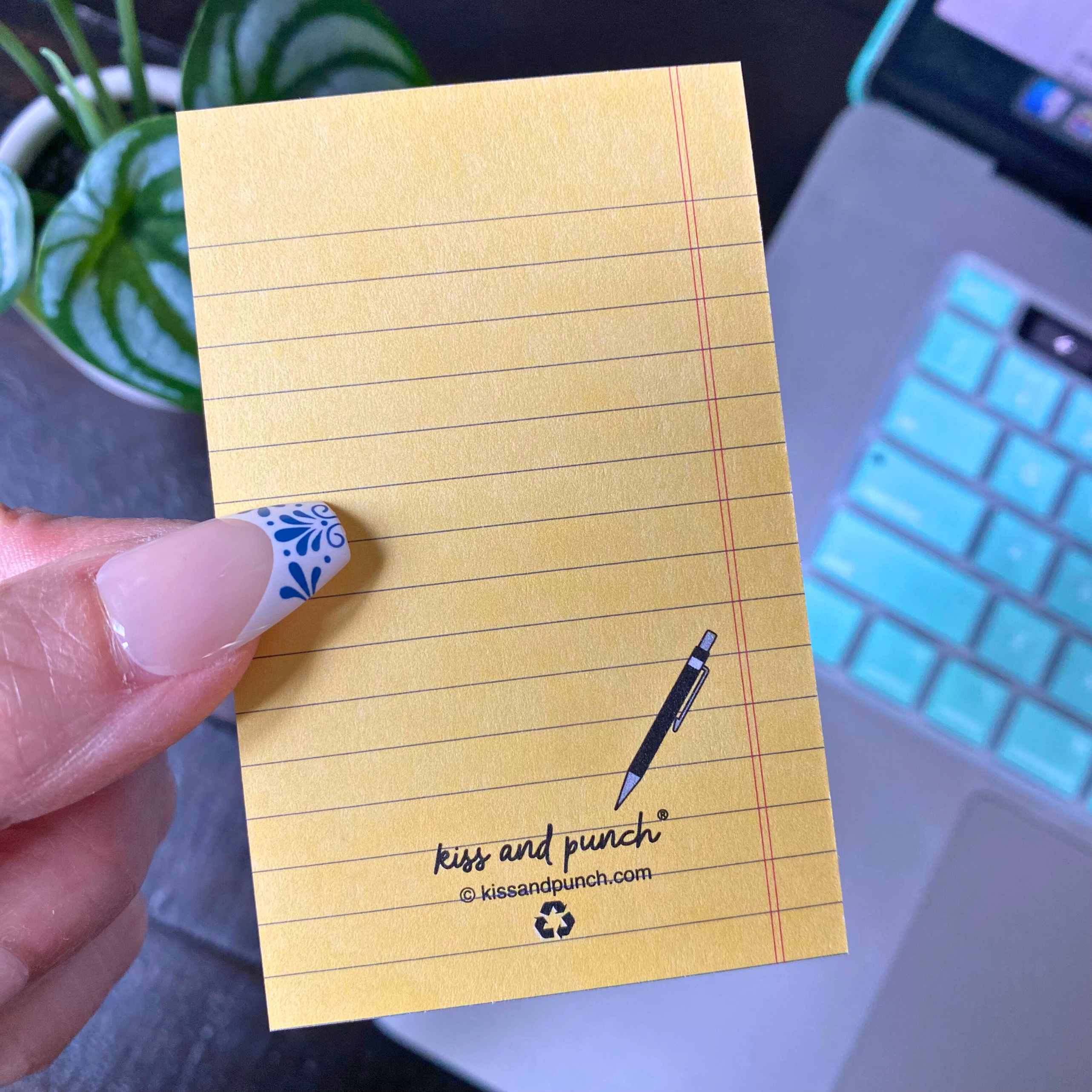 Kiss and Punch - Wholesale Stationery/Notecard Set - 60 Funny Il-Legal Pad Minis™ - Parody Flat Notecard Set 1