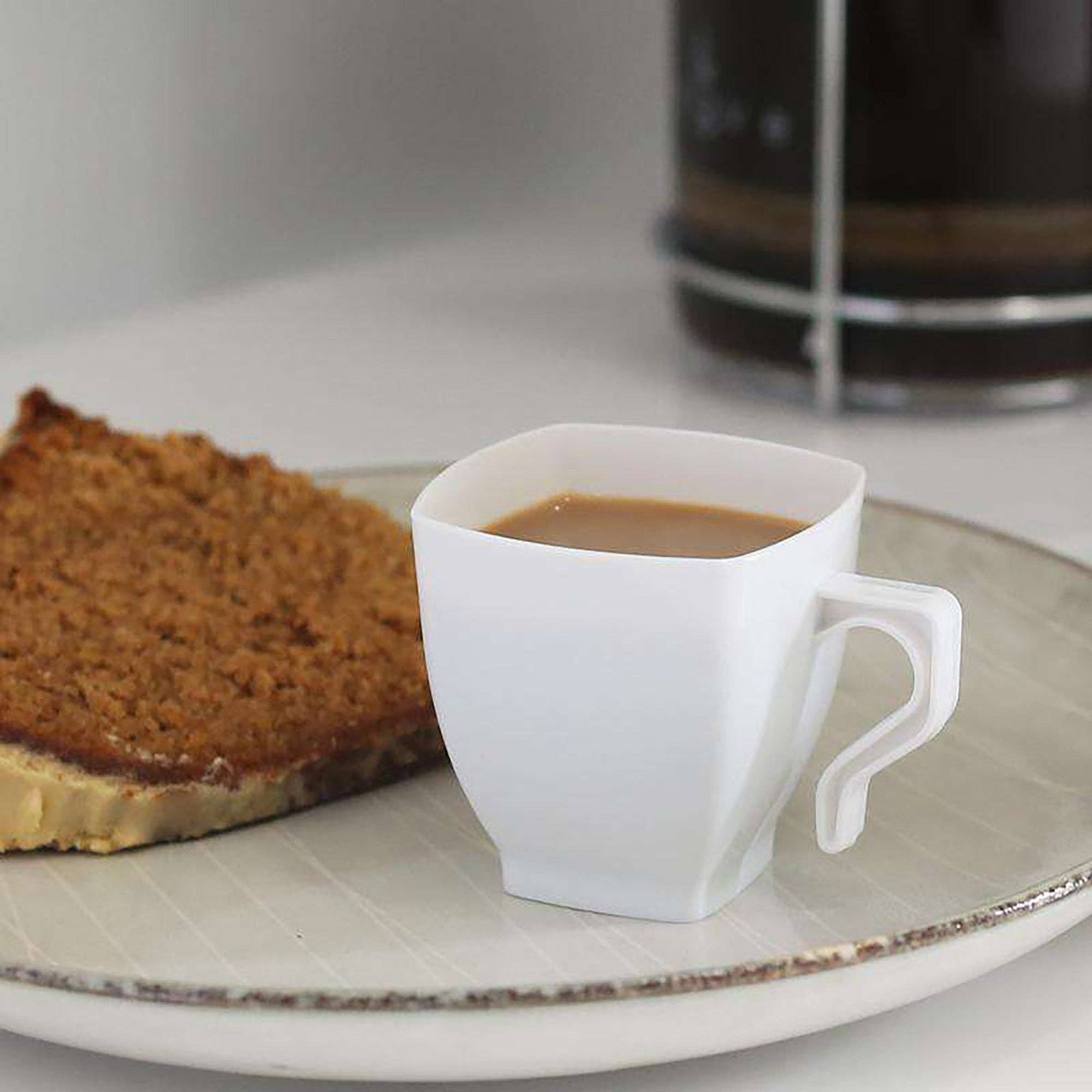 Smarty had a Party - Wholesale Disposable Cup - 2 oz. White Square Plastic Mini Coffee Tea Cups - 12 pcs7