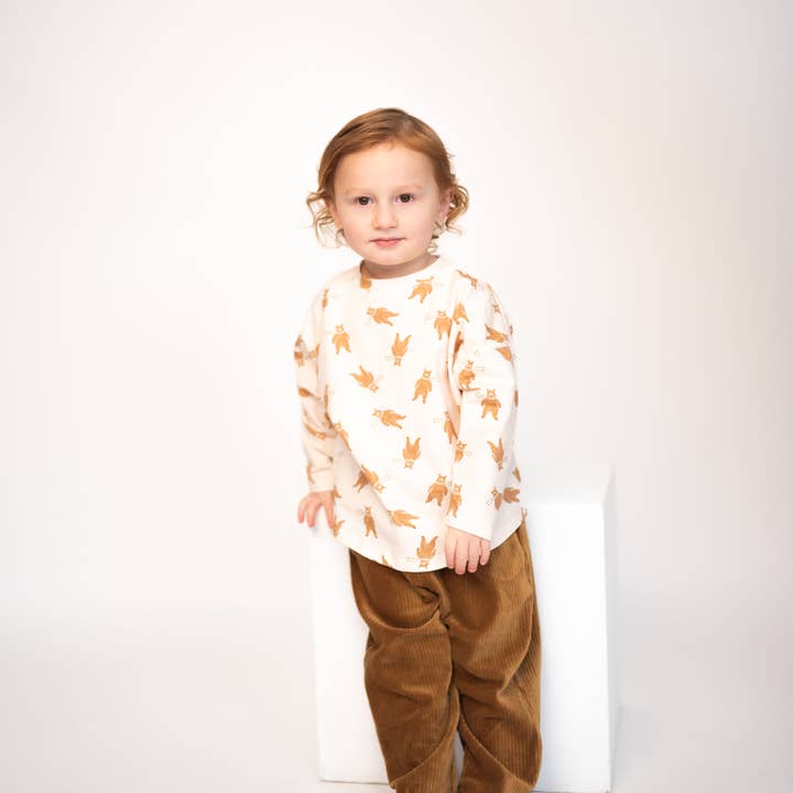 ntrl co. - Vendita all'ingrosso Maglietta - Bambini - Maglietta a Maniche Lunghe Bear-y Cute | Cotone Organico3