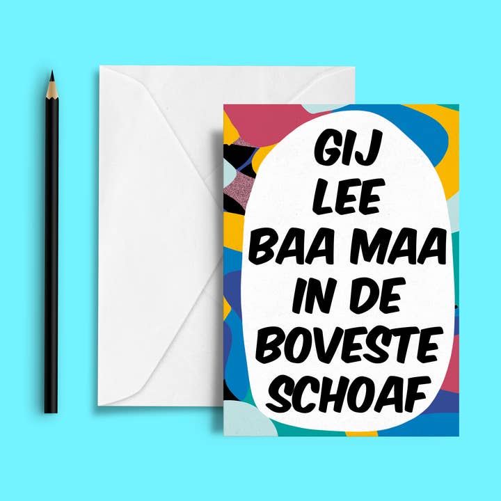 boveste schoaf - wenskaart tante Colette voor wholesale door Studio Frits