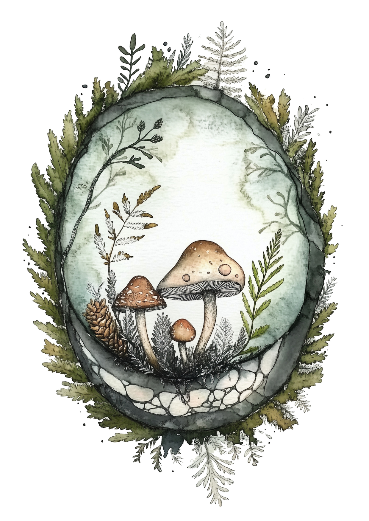 Fripperies - Wholesale Postcard - Enchanted Mushrooms: Forest Mushrooms | Card Fripperies0