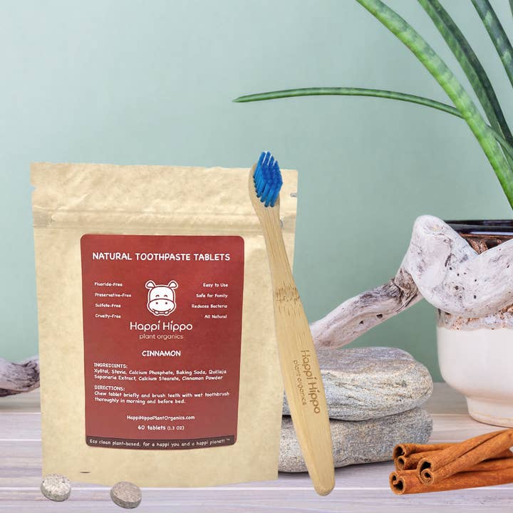 Hippotanicals – wholesale Tandkräm – Kanel tandkräm tabletter i komposterbar påse