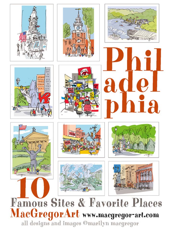 Set de cartes Philadelphia Rouge pour la vente par MACGREGOR-ART