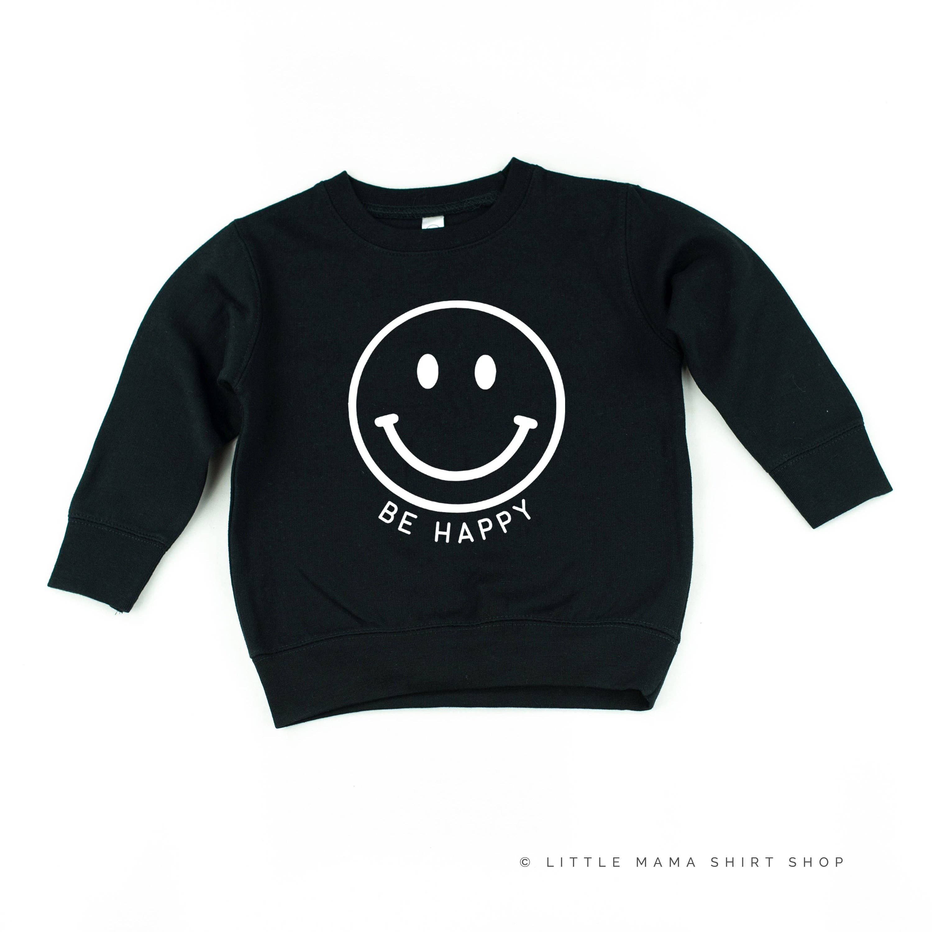 Little Mama Shirt Shop - Wholesale Sweatshirt - Kids - BE HAPPY - SMILEY FACE - Child Sweater10
