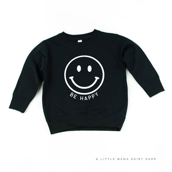 Little Mama Shirt Shop - Wholesale Sweatshirt - Kids - BE HAPPY - SMILEY FACE - Child Sweater10