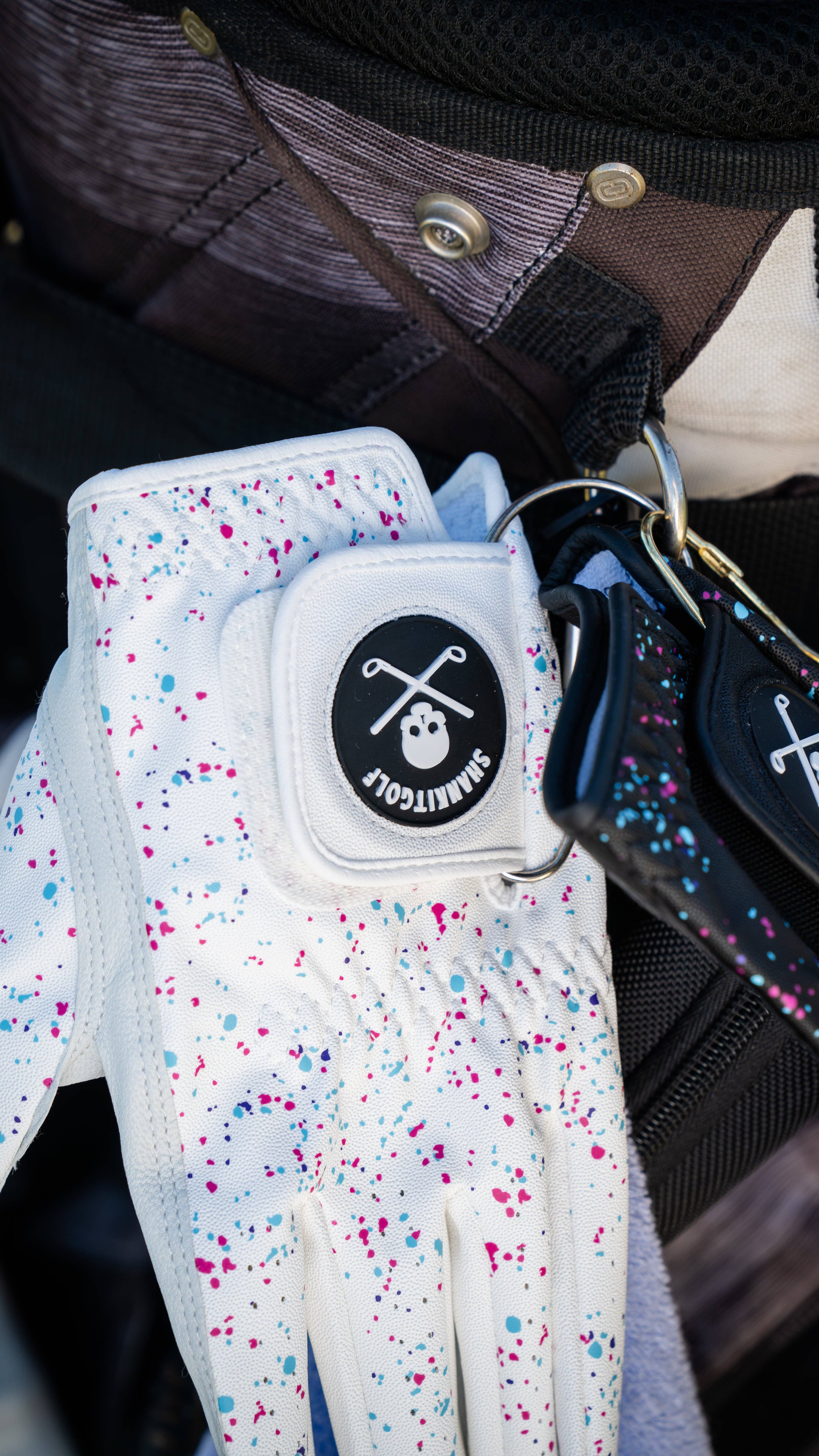 Shank It Golf - Wholesale Sporting Accessories - White Paint Splatter Golf Glove1