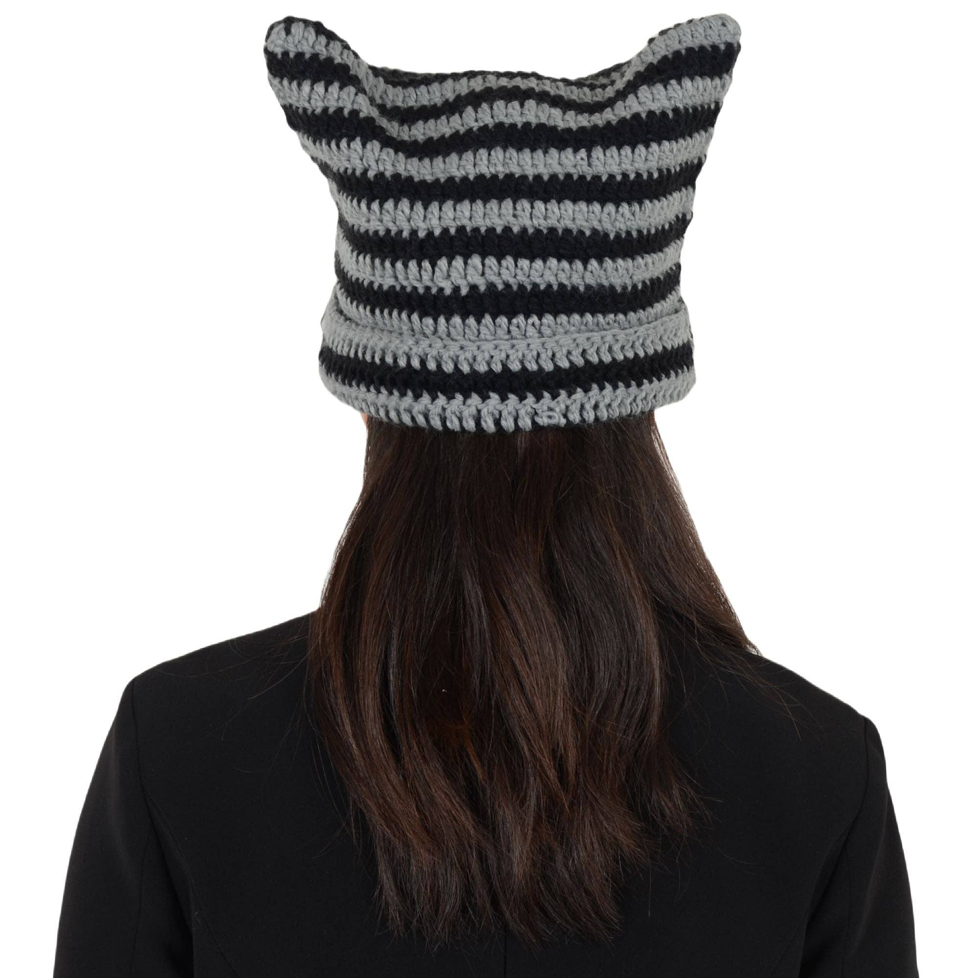 AK Brand - Wholesale Beanie - Women's - Vintage Crochet Cat Ear Slouchy Beanie Hat for Women2