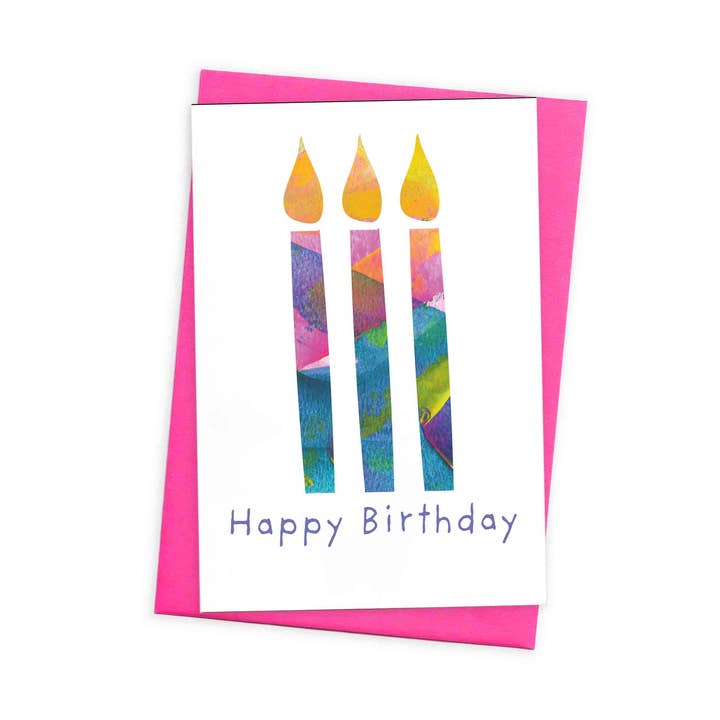 size3art - Wholesale Birthday Card - Birthday Greeting Card with Abstract Art Candles Design0