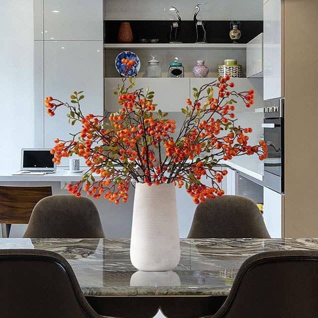 ACNITE(We cover U.S. import duties) – Engroshandel Kunstige blomster – Røde bær kunstige frugter efterårs juledekoration til hjemmet9