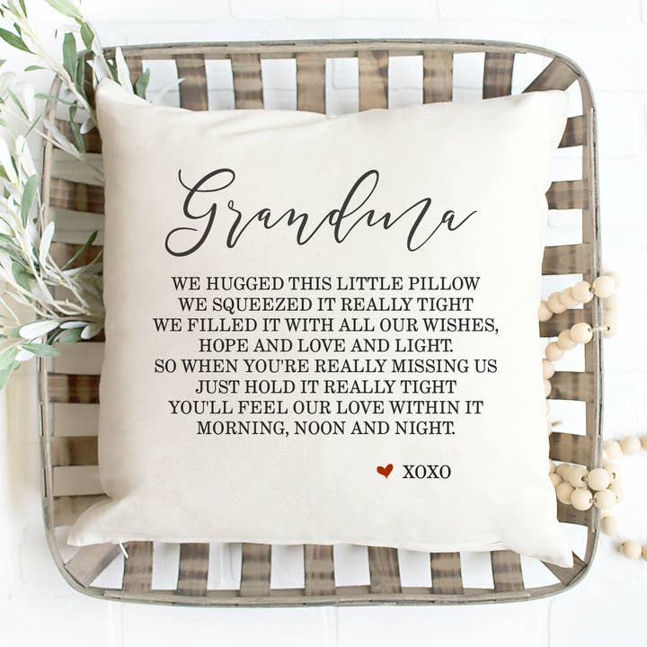 Emma and the Bean - Wholesale Throw/Decorative Pillow - Grandma Hugs Pillow0