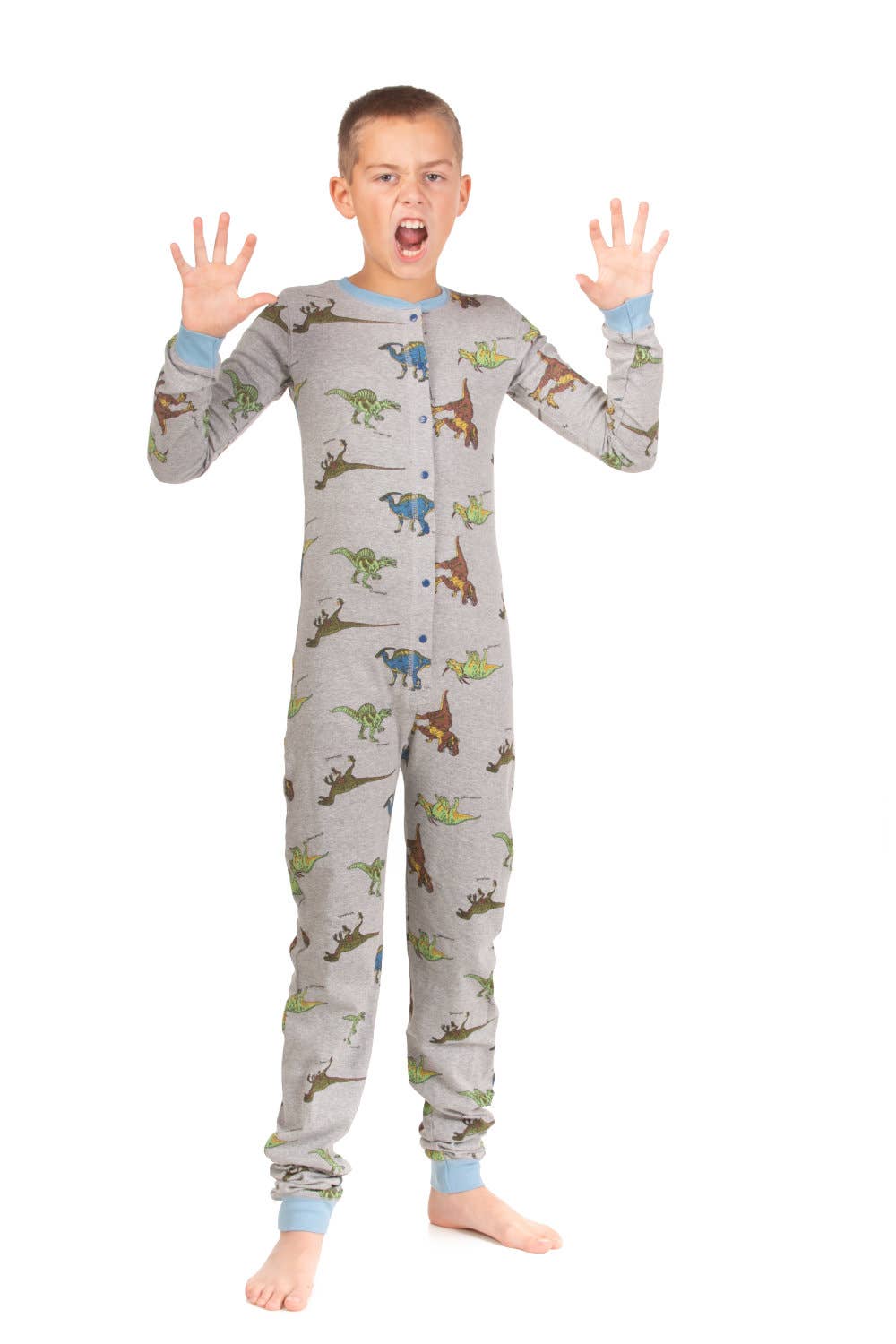 Big Feet Pajamas - Wholesale Pyjamaset - Kinderen - Dinosaur Union Suit Onesie pyjama voor jongens en meisjes6