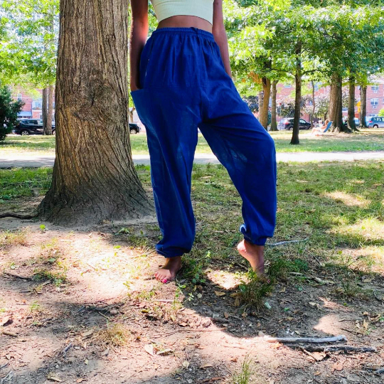 Karma Nepal Crafts - Venta al por mayor Pantalones - Mujer - Pantalones Harem Unisex de Algodón Liso4