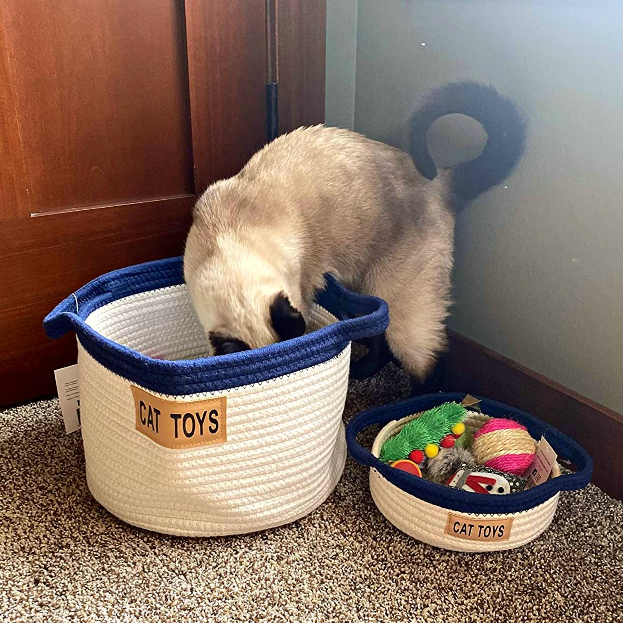 Midlee Designs - Wholesale Pet Toy - Cat - Midlee Cat Toy Rope Cotton Basket (Small)1