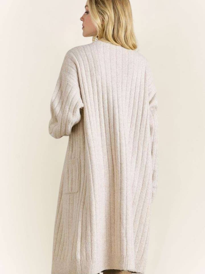 Madelyn - Wholesale Cardigan - Women's - LESW2616-CABLE KNIT OPEN CARDIGAN16