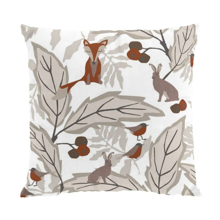 Friends of the Forest Beige/Rust Cushion Cover for wholesale by Arvidssons Textil