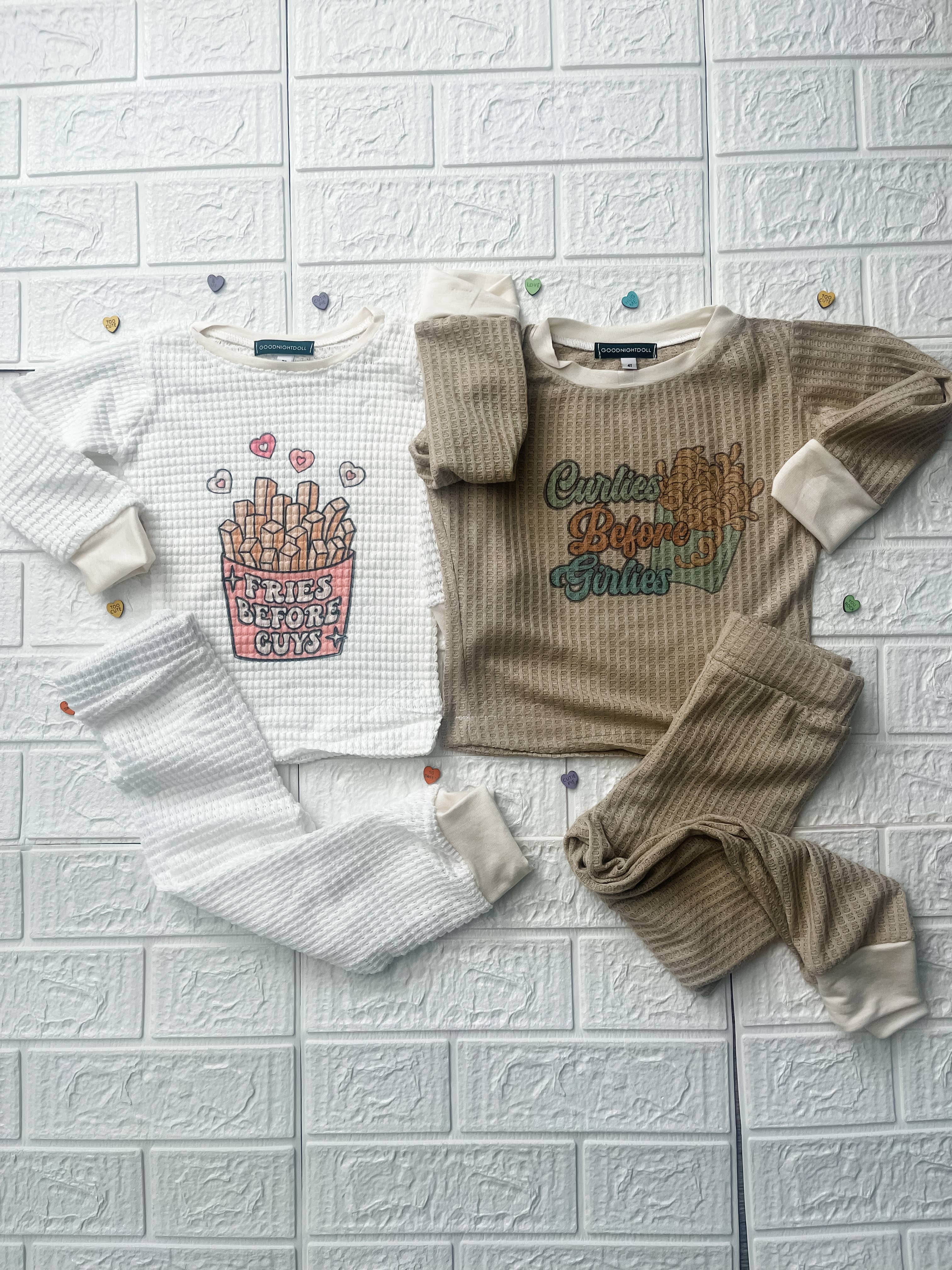 Goodnightdoll - Venta al por mayor Conjunto de pijama - Niños - Pijama tipo gofre | patatas fritas antes que los chicos, rizados antes que las chicas4